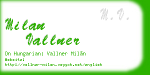 milan vallner business card